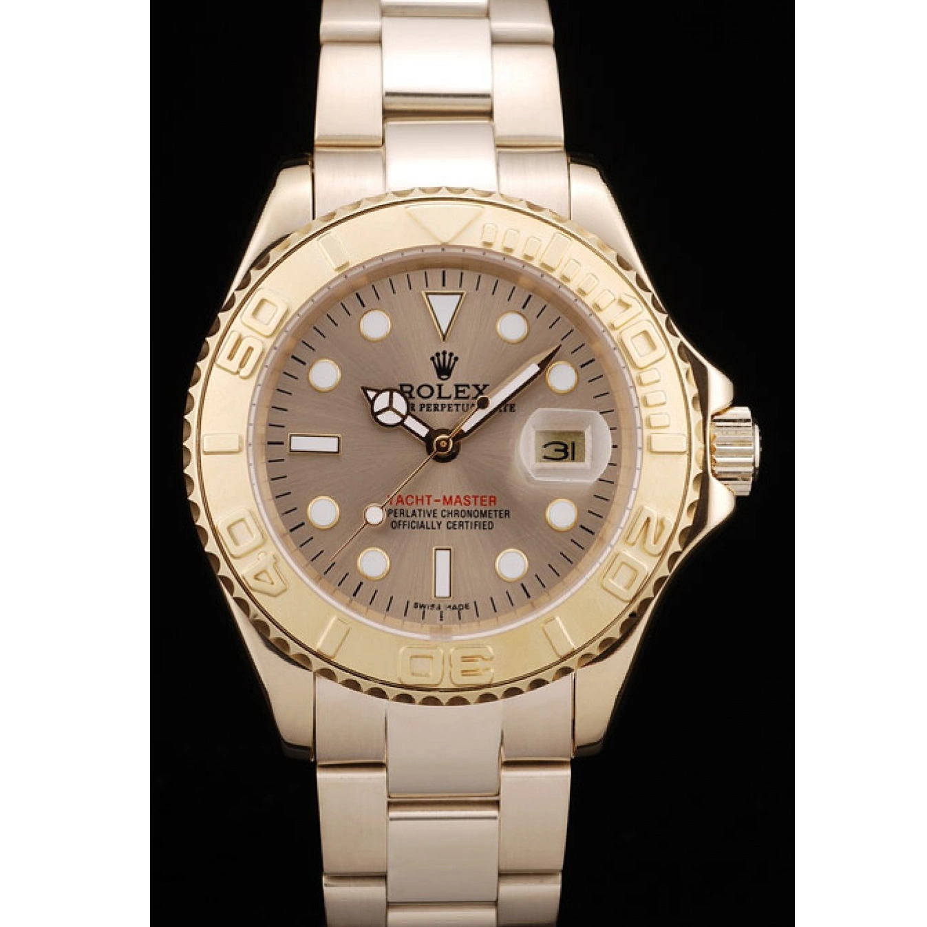 AAA replica watch Gold Master Rolex Bezel Gold 98232 Dial Yacht 0710